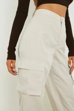 Petite Cargo-Hose Mit Hohem Bund -Deutschland Mode Pfiff Verkaufs-Shop gzz14936 stone xl 3