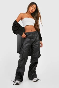 Cargo-Hose Mit Weitem Bein Und Gerafftem Saum