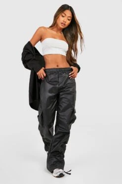 Cargo-Hose Mit Weitem Bein Und Gerafftem Saum -Deutschland Mode Pfiff Verkaufs-Shop gzz16324 black xl 2