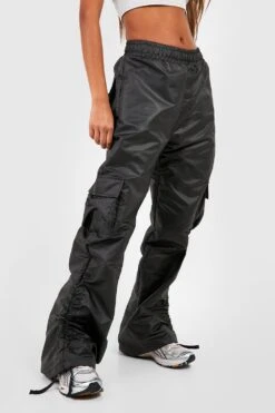 Cargo-Hose Mit Weitem Bein Und Gerafftem Saum -Deutschland Mode Pfiff Verkaufs-Shop gzz16324 black xl 3