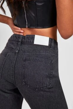 Low-Rise Jeans Mit Weitem Bein Und Geteiltem Saum -Deutschland Mode Pfiff Verkaufs-Shop gzz17400 mid20grey xl 3