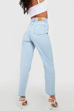 Klassische Mom-Jeans Mit Hohem Bund Und Acid-Waschung -Deutschland Mode Pfiff Verkaufs-Shop gzz17534 acid20wash20light20blue xl 1