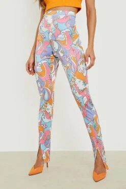 Leggings Mit Geteiltem Saum -Deutschland Mode Pfiff Verkaufs-Shop gzz17658 orange xl 3