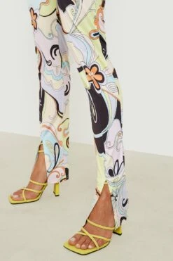 Leggings Mit Geteiltem Saum Und Abstraktem Print -Deutschland Mode Pfiff Verkaufs-Shop gzz17659 lilac xl 3