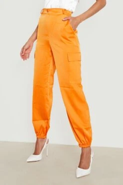 Premium Cargo-Jogginghose Aus Satin -Deutschland Mode Pfiff Verkaufs-Shop gzz18593 orange xl 3