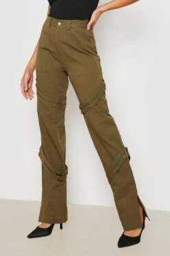 Cargo-Hose Mit Geteiltem Saum -Deutschland Mode Pfiff Verkaufs-Shop gzz18655 khaki xl 3