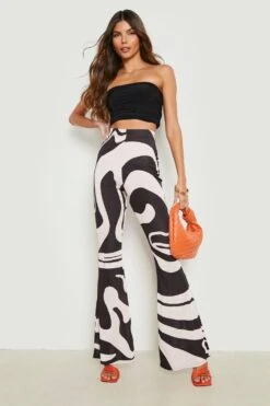 Schlaghose Mit Abstraktem Print