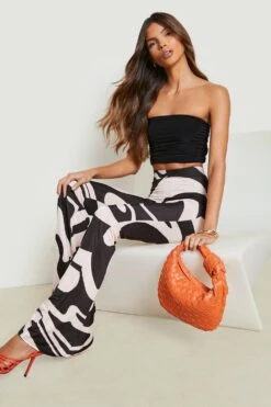 Schlaghose Mit Abstraktem Print -Deutschland Mode Pfiff Verkaufs-Shop gzz18669 nude xl 3