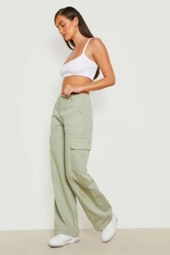 Lockere Cargo-Jeans Mit Mittelhohem Bund -Deutschland Mode Pfiff Verkaufs-Shop gzz18819 khaki xl 2