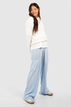 Plissee Cargo-Hose Mit Geradem Bein  -Deutschland Mode Pfiff Verkaufs-Shop gzz19424 blue xl 2