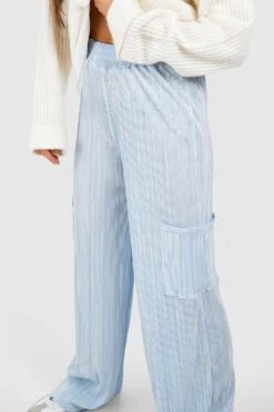 Plissee Cargo-Hose Mit Geradem Bein  -Deutschland Mode Pfiff Verkaufs-Shop gzz19424 blue xl 3