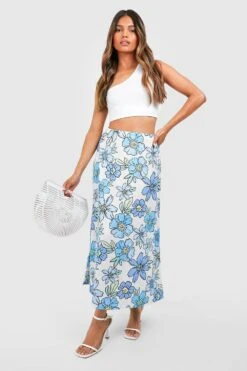 Floraler Midirock -Deutschland Mode Pfiff Verkaufs-Shop gzz20444 white xl 2