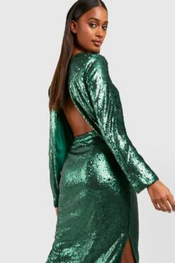 Midirock Mit Matten Pailletten Und Seitenschlitz -Deutschland Mode Pfiff Verkaufs-Shop gzz20531 emerald xl 2