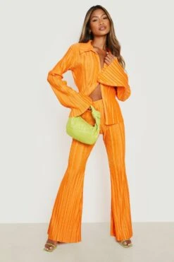 Plissee Schlaghose 6 Plissee Schlaghose -Deutschland Mode Pfiff Verkaufs-Shop gzz20900 orange xl 2