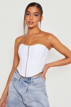 Bandagen Korsett-Oberteil Mit Haken Und Öse -Deutschland Mode Pfiff Verkaufs-Shop gzz21385 white xl 2