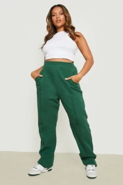 Plus Jogginghose Mit Weitem Bein Und Paspel-Detail 7 Plus Jogginghose Mit Weitem Bein Und Paspel-Detail -Deutschland Mode Pfiff Verkaufs-Shop gzz21698 green xl 3
