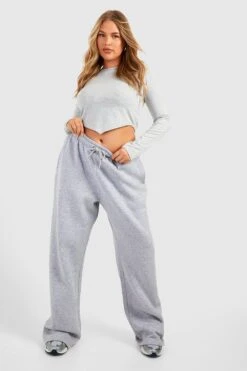 Plus Low-Rise Jogginghose Mit Weitem Bein 6 Plus Low-Rise Jogginghose Mit Weitem Bein -Deutschland Mode Pfiff Verkaufs-Shop gzz21701 grey20marl xl 2