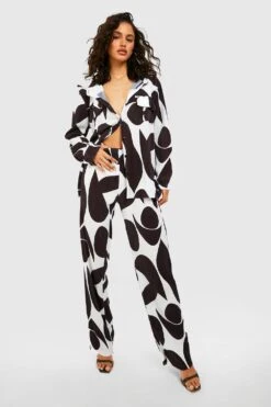 Oversize Plissee-Hemd Mit Abstraktem Print -Deutschland Mode Pfiff Verkaufs-Shop gzz21971 black xl 2