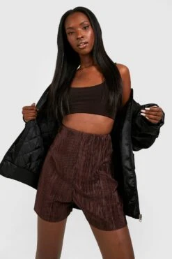 Elastische Plissee-Shorts