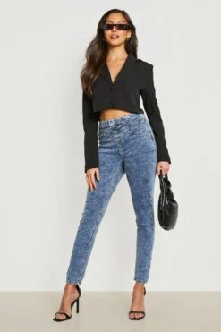 Sculpt Denim-Jeggings Mit Hohem Bund