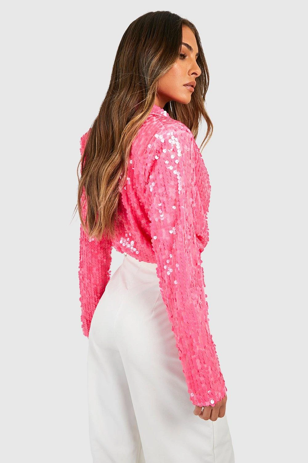 Wickel-Body Mit Pailletten Und Kragen 2 Wickel-Body Mit Pailletten Und Kragen – Bild 2