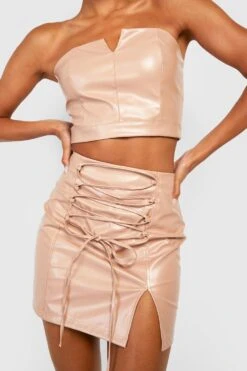 Korsett In Lederoptik -Deutschland Mode Pfiff Verkaufs-Shop gzz23065 taupe xl 3