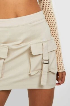 Cargo-Minirock Mit Tasche Vorne -Deutschland Mode Pfiff Verkaufs-Shop gzz23089 cream xl 3