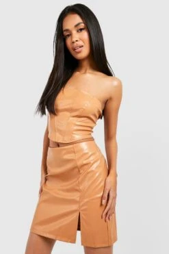 Bandeau-Korsett In Lederoptik