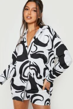 Hemd Mit Knoten Und Abstraktem Print & Shorts -Deutschland Mode Pfiff Verkaufs-Shop gzz23119 black xl 2