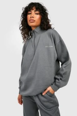 Dsgn Studio Sports Sweatshirt Mit Halbem Reißverschluss -Deutschland Mode Pfiff Verkaufs-Shop gzz23711 olive xl 2