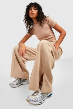 Dsgn Studio Jogginghose Mit Geradem Bein Und Geteiltem Saum -Deutschland Mode Pfiff Verkaufs-Shop gzz23720 taupe xl 2