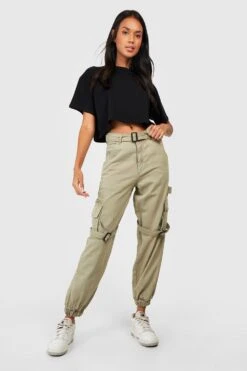 Cargo Denim-Jogginghose Mit Schnalle Und Gürtel -Deutschland Mode Pfiff Verkaufs-Shop gzz23983 washed20khaki xl 2