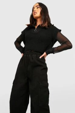 Gerade Hose Mit Cargo-Taschen 6 Gerade Hose Mit Cargo-Taschen -Deutschland Mode Pfiff Verkaufs-Shop gzz23996 black xl 2