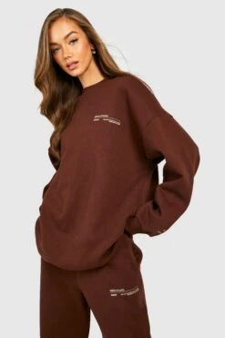 Premium Oversize Sweatshirt Mit Print -Deutschland Mode Pfiff Verkaufs-Shop gzz24657 chocolate xl 3