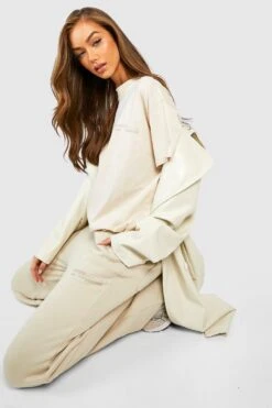 Premium Oversize Jogginghose Mit Geradem Bein 7 Premium Oversize Jogginghose Mit Geradem Bein -Deutschland Mode Pfiff Verkaufs-Shop gzz24658 stone xl 3