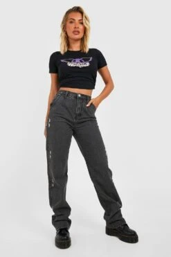 Zerrissene Jeans Mit Weitem Bein -Deutschland Mode Pfiff Verkaufs-Shop gzz25281 washed20black xl 3