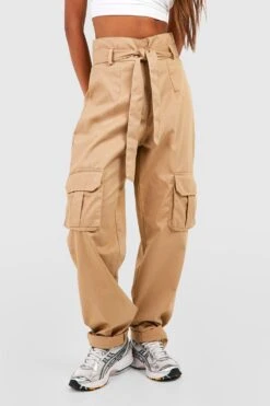 Paperbag Cargo-Jogginghose Mit Gürtel -Deutschland Mode Pfiff Verkaufs-Shop gzz25742 stone xl 3