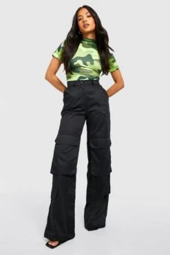 Petite Cargo-Hose Mit Weitem Bein -Deutschland Mode Pfiff Verkaufs-Shop gzz25980 black xl 2