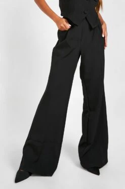 Hose Mit Weitem Bein, Taschen-Detail Und Naht Vorne -Deutschland Mode Pfiff Verkaufs-Shop gzz27726 black xl 3
