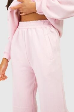 Jogginghose Mit Geradem Bein Und Geteiltem Saum -Deutschland Mode Pfiff Verkaufs-Shop gzz27756 pink xl 3