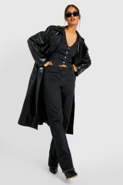 Jeans Mit Weitem Bein, Acid-Waschung Und Naht-Detail