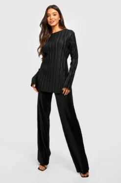 Plissee-Hose Mit Weitem Bein