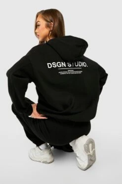 Oversize Hoodie Mit Text Back Print