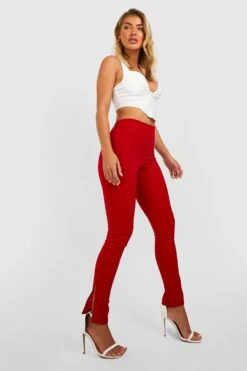 Skinny Hose Mit Naht Vorne Und Seitenschlitz