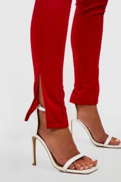 Skinny Hose Mit Naht Vorne Und Seitenschlitz -Deutschland Mode Pfiff Verkaufs-Shop gzz30876 red xl 3