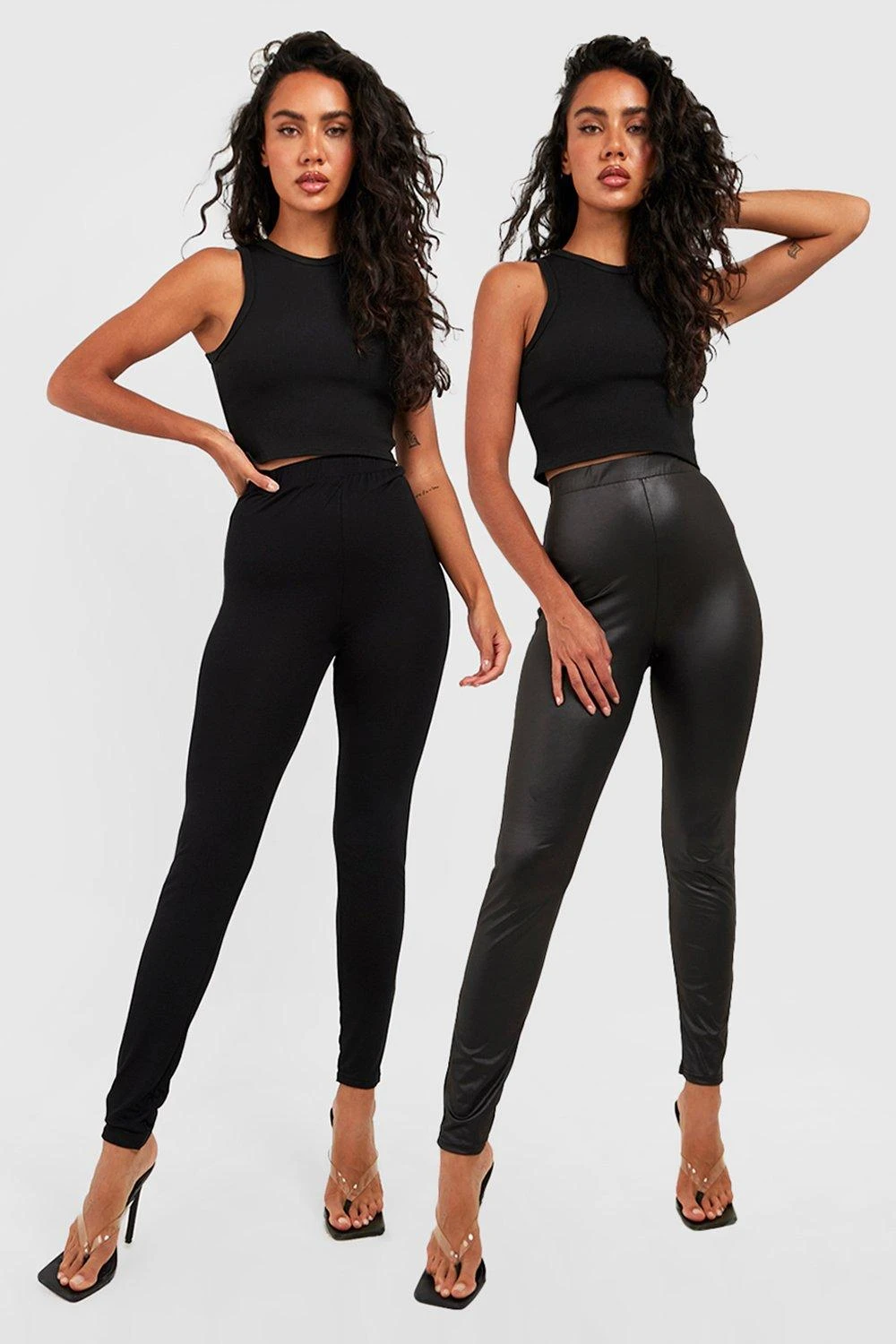 2er-Pack Jersey Leggings Im Wet-Look 1 2er-Pack Jersey Leggings Im Wet-Look