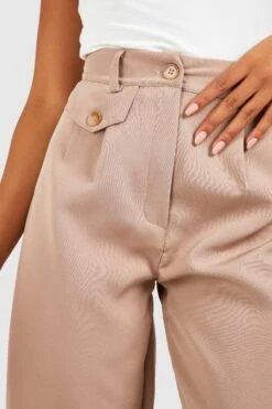 Hose Mit Geradem Bein Und Taschen-Detail -Deutschland Mode Pfiff Verkaufs-Shop gzz30921 stone xl 3