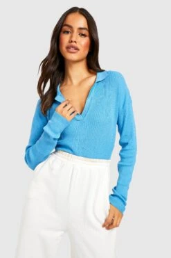 Gerippter Strick-Body Mit Polo-Kragen -Deutschland Mode Pfiff Verkaufs-Shop gzz31003 sky20blue xl 3