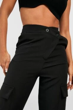 Lockere Cargo-Hose Mit Asymmetrischem Bund -Deutschland Mode Pfiff Verkaufs-Shop gzz31646 black xl 3