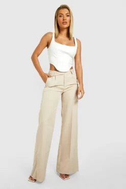 Lockere Hose Mit Bund-Detail -Deutschland Mode Pfiff Verkaufs-Shop gzz31648 stone xl 2